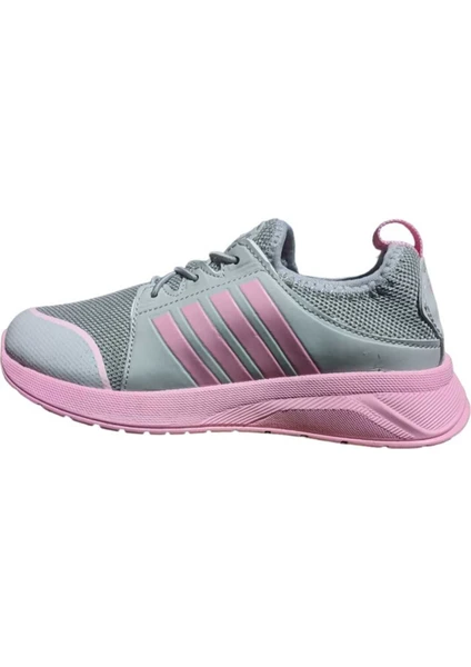 Meliten Kids Kids Sneaker Bağcıksız Aqua Ultra Hafif Ortopedik Unisex Spor Ayakkabı Gri Pembe