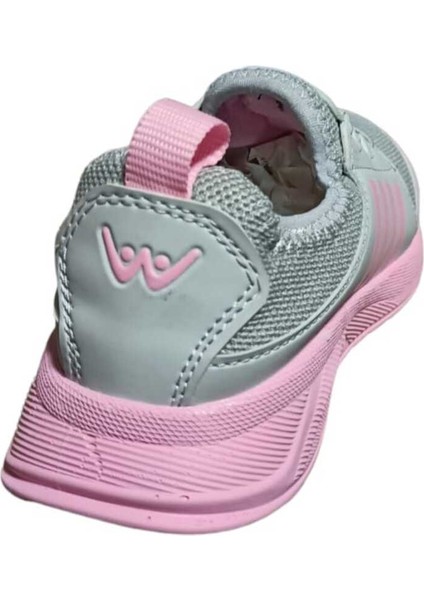 Kids Sneaker Bağcıksız Aqua Ultra Hafif Ortopedik Unisex Spor Ayakkabı Gri Pembe