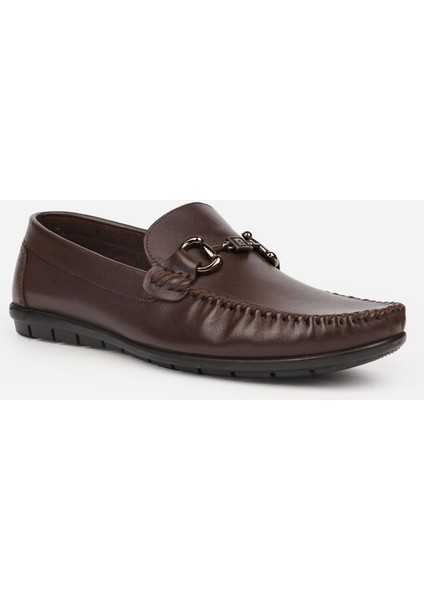 90146 Kahverengi Erkek Loafer Günlük Deri Ayakkabı