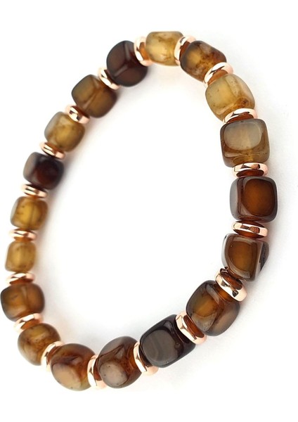 Akik Hematit Taşlı Tasarım El İşi Doğal Taş BIileklik fiyatları