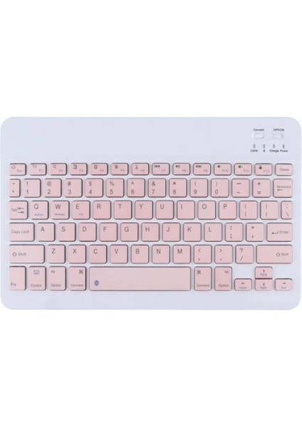 Wenn Tab Ultra 10.1" Uyumlu Kablosuz Bluetooth Şarj Edilebilir Mini Q Klavye Mouse Seti - Pembe