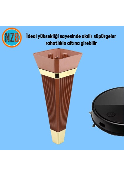 Mobilya Kanepe Çekyat Sehpa Tv Ünitesi Koltuk Ayağı Baza Ayak 15 cm Ceviz Altın modelleri