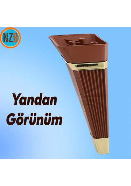 Mobilya Kanepe Çekyat Sehpa Tv Ünitesi Koltuk Ayağı Baza Ayak 15 cm Ceviz Altın indirimleri
