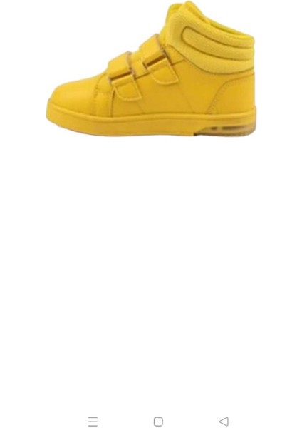 Unisex Esnek Rahat Kalıp Çocuk Spor Ayakkabı Tam Kalıp Ortopedik Günlük Ayakkabı Sarı Boğazlı Pepe