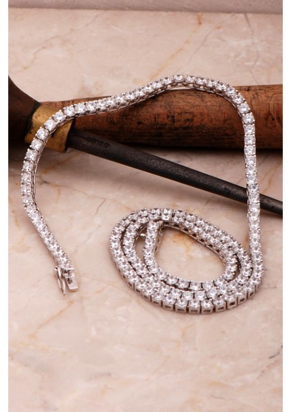 Su Yolu 3 mm Pırlanta Montürlü Gümüş Kolye 7953 fiyatları