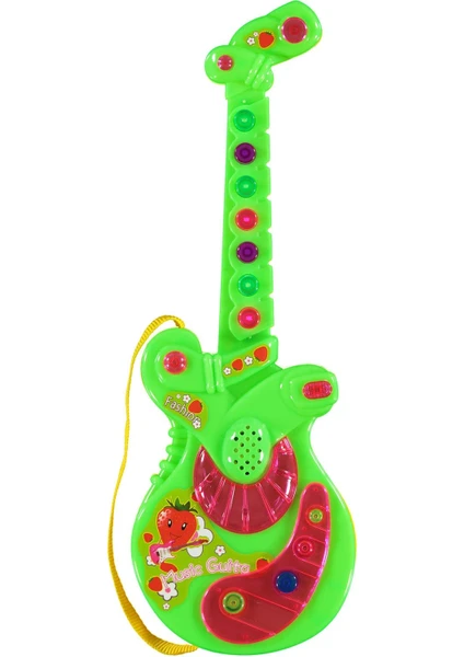 Oyuncak Gitar- Müzikli Gitar - Eğitici Oyuncak - Sesli Işıklı Gitar - Müzik Aleti - 35 cm