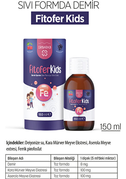 Fitofer Kids Çocuk Demir Takviyesi 150 ML