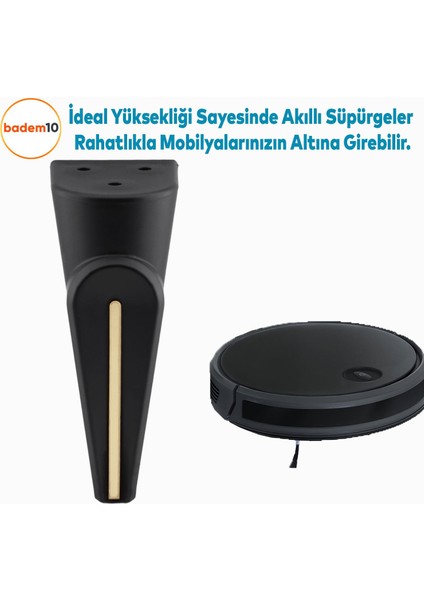 Nota Lüks Mobilya Kanepe Sehpa Tv Ünitesi Koltuk Ayağı Baza Ayakları Siyah Sarı Altın 16 cm indirimleri