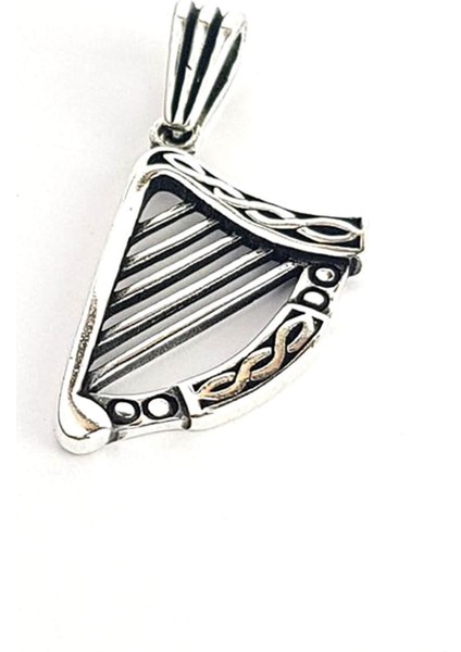 Lir tasarımı gümüş kolye ucu