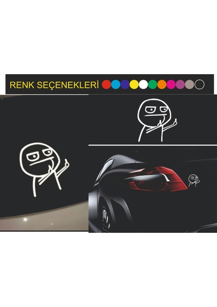 Araç Oto Sticker Çizgi Adam 24X19 cm