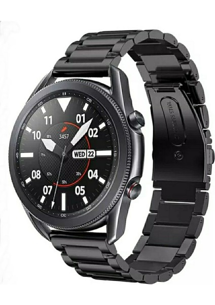 22 mm Universal Paslanmaz Çelik Kordon Akıllı Pimli Siyah