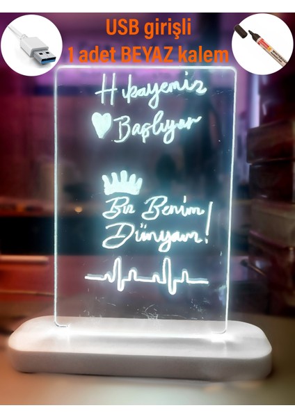 Sevgileriçin Hediyelik Not Yazı Tahtası, Sevgi Sözçük Panosu Ledli