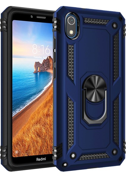 Xiaomi Redmi 7A Kılıf Sofya Yüzüklü Silikon Kapak - Lacivert