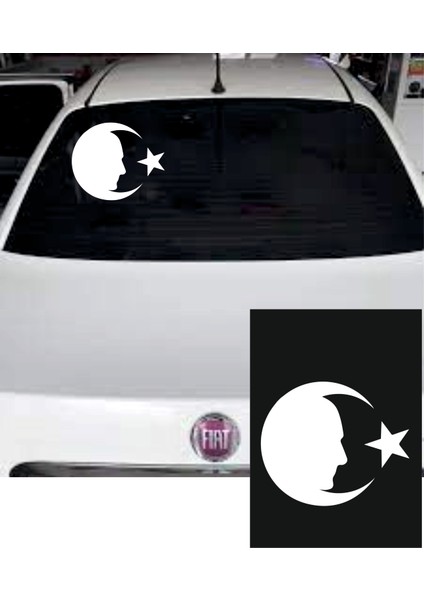 Atam Silüeti ve Ay Yıldız Sitcker Araç ve Motor