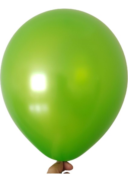 12 inç Fıstık Yeşili renk 10 lu Metalik Dekorasyon Balonu