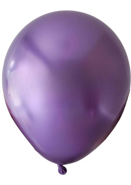12 inç Mor renk 10 lu Krom-Mirror-Aynalı Dekorasyon Balonu