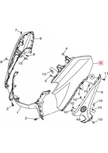 Nmax 125-155 Sol Ön Göğüs - Mat Kırmızı B6HF835100P5 (2021-2024)