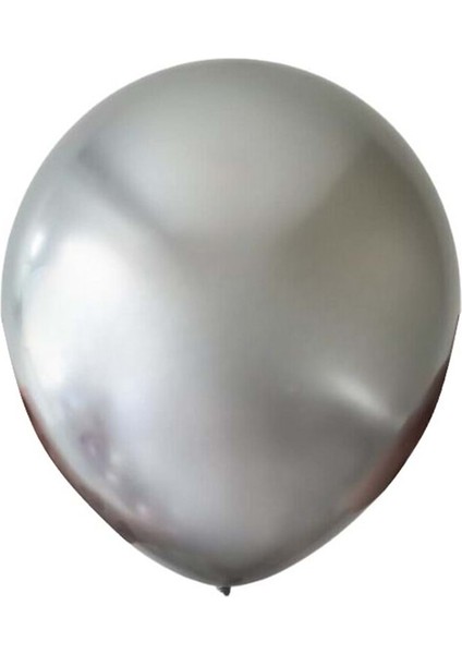 12 inç Gümüş renk 25 li Krom-Mirror-Aynalı Dekorasyon Balonu