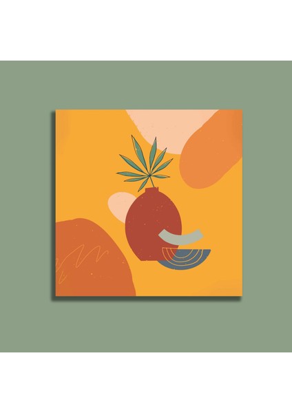 Tekli Kare Kanvas Banyo Tablosu Sarı Renkli Şekiller modelleri