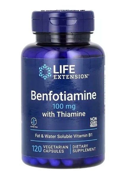Benfotiamine With Thiamine, 100 mg, 120 Vegetarian Capsules
