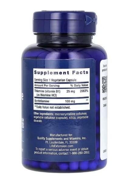 Benfotiamine With Thiamine, 100 mg, 120 Vegetarian Capsules fiyatları