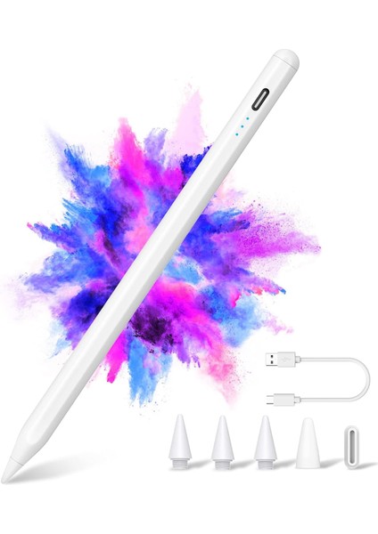 Ipad 10,9 10.nesil Uyumlu Avuç Içi Reddi Dokunmatik Özel Çizim Yazı Kalemi(3 Ad Yedek Uç)