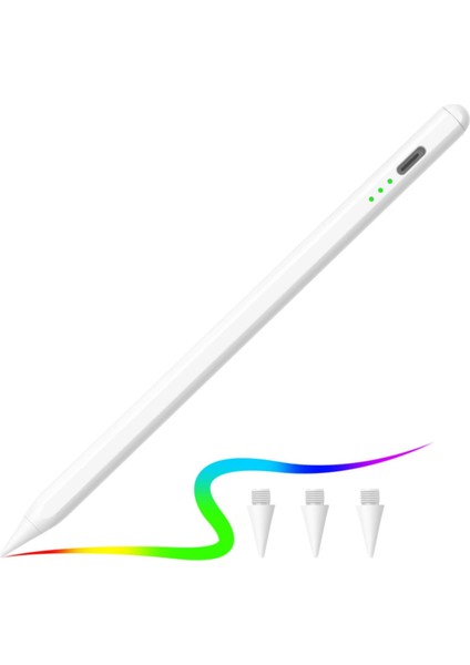 Ipad 9. Nesil 10.2 Sensitivity Stylus Kapasitif Tasarım Çizim Tablet Kalemi(3 Ad Yedek Uç)