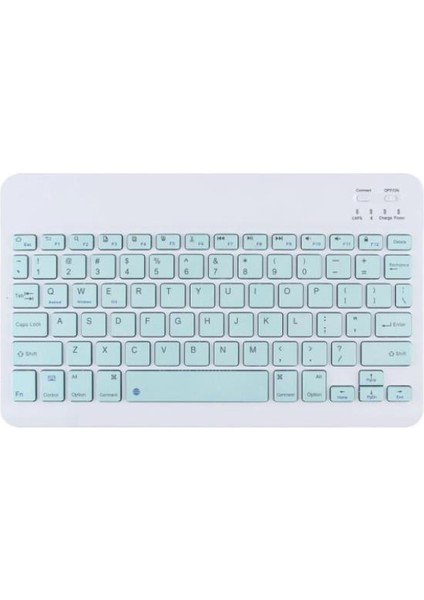 Wenn Tab Pro 10 10.1" Uyumlu Kablosuz Bluetooth Şarj Edilebilir Mini Q Klavye Mouse Seti - Mavi