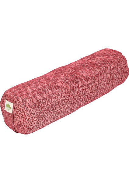 Yuj Om Yoga, Lüks Dayanıklı Organik Pamuk Dolgulu Bordo Desenli Yoga Bolster: Ergonomik Tasarım ve Yıkanabilir Kılıf ile Konforlu Yoga Destek Minderi