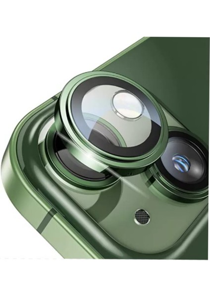 iPhone 15 Plus Yeşil Camera Lens Glass Protector(Safir Lens Kamera Cam Koruyucu + Parmak Izi Brakmaz