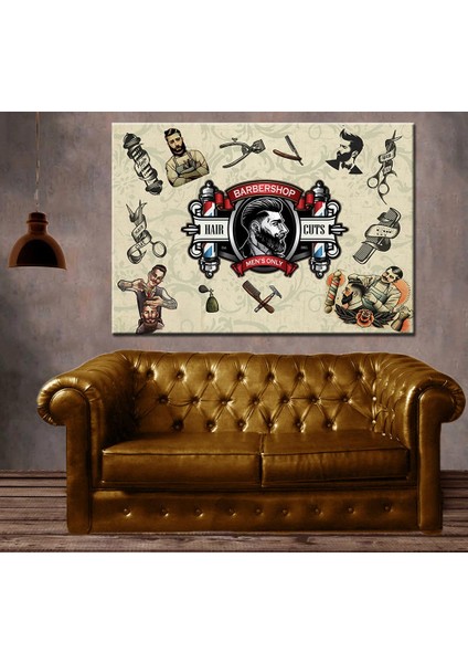 Berber Dükkanı Tablosu Sntv2 Kanvas Tablo SLM14