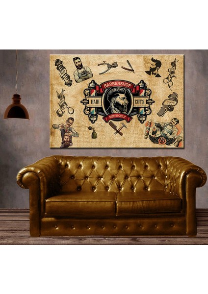 Berber Dükkanı Tablosu Sntv3 Kanvas Tablo SLM15