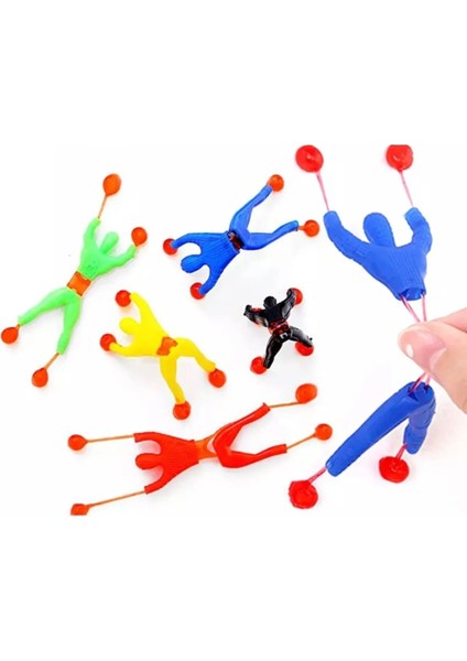 Camda Takla Atan Örümcek Sağlam Yapışkan Cama Duvara Yapışan Örümcek Adam Oyuncak Örümcek - 4 Adet