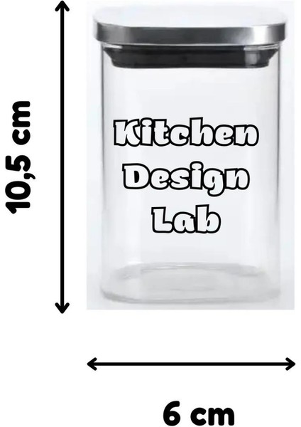 Vakum Krom Kapaklı Kare Cam Kavanoz 6,5X10,5 cm - 300 ml Cam Baharatlık Saklama Kabı 12 Adet fiyatları