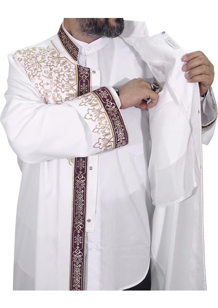 Şehzade Nakışlı Imam Cübbesi Krem Lüks fiyatları