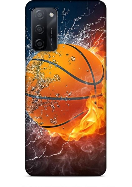 Oppo A5S Kılıf Basketbolcular 30 Basketbol Topu Kenarları Şeffaf Kapak