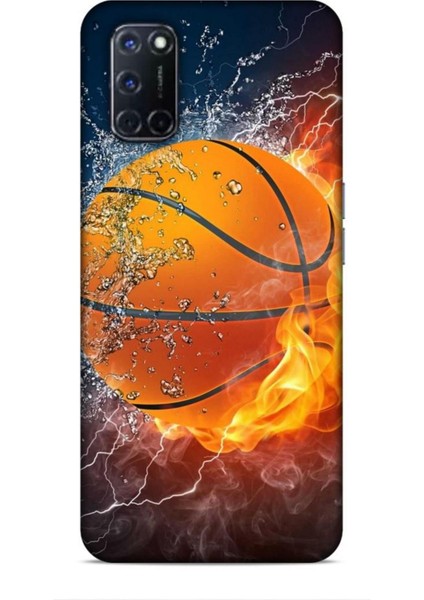 Oppo A52 Kılıf Basketbolcular 30 Basketbol Topu Kenarları Şeffaf Kapak