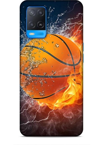 Oppo A54 Kılıf Basketbolcular 30 Basketbol Topu Kenarları Şeffaf Kapak