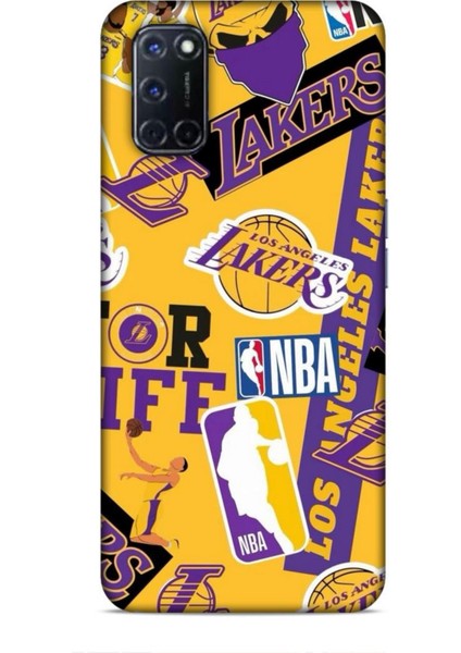 Oppo A52 Kılıf Basketbolcular 11 Sarı Mor Los Angeles 4K Baskılı Kılıf