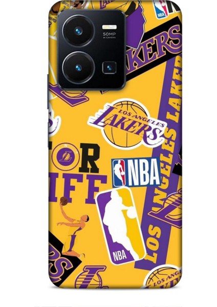 Vivo Y35 Kılıf Basketbolcular 11 Sarı Mor Los Angeles 4K Baskılı Kılıf