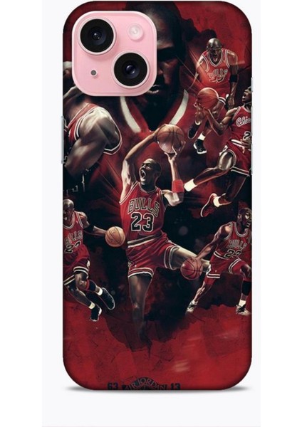 Apple iPhone 15 Kılıf Basketbolcular 12 Bulls 23 Tasarım Kılıf