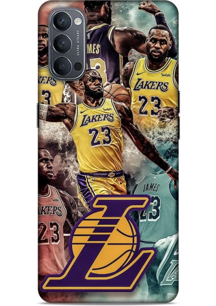 Oppo Reno 4 Kılıf Basketbolcular 17 Lebron 23 Lakers Yumuşak Kılıf