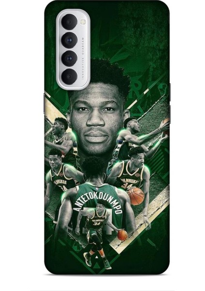 Oppo Reno 4 Pro Kılıf Basketbolcular 15 Antetokounmpo Kalın Silikon