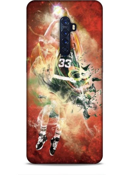 Oppo Reno 2 Kılıf Basketbolcular 29 Larry Joe Bird Turuncu Leke Tutmaz Kapak