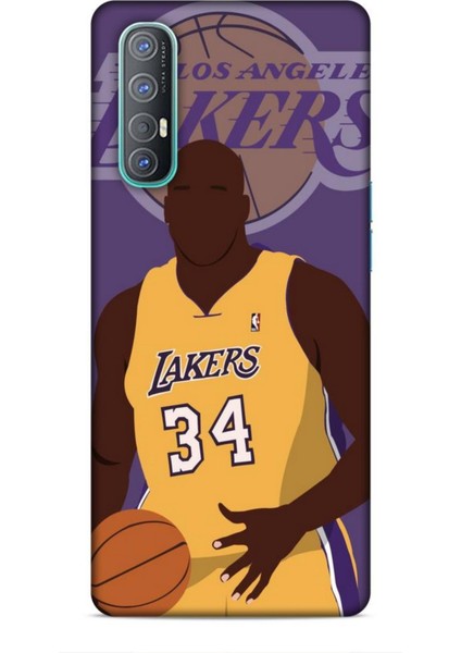 Oppo Reno 3 Pro Kılıf Basketbolcular 24 Lakers Kahverengi Darbe Emici Kılıf