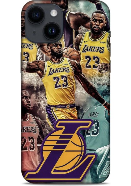 Apple iPhone 14 Kılıf Basketbolcular 17 Lebron 23 Lakers Yumuşak Kılıf