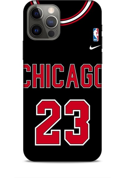 Apple iPhone 12 Pro Kılıf Basketbolcular 1 Chicago 23 Siyah Telefon Kılıfı