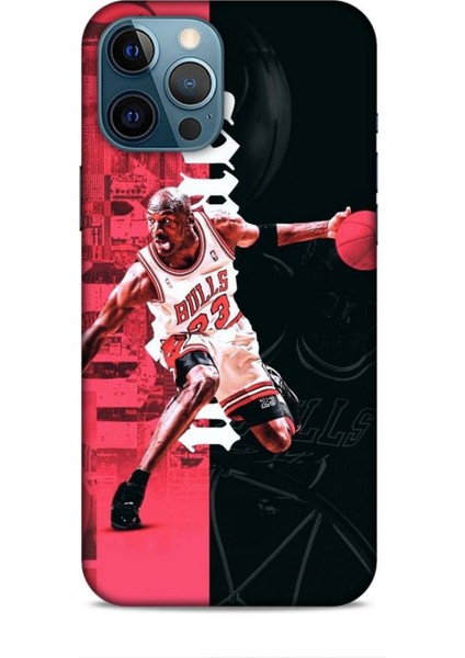 Apple iPhone 12 Pro Max Kılıf Basketbolcular 5 Jordan Bulls Beyaz Koruma Kılıfı