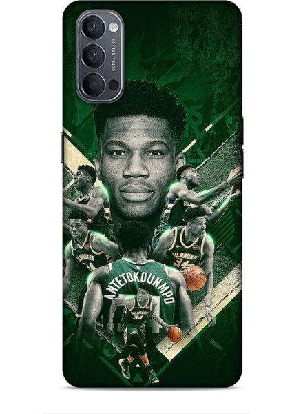 Oppo Reno 4 Kılıf Basketbolcular 15 Antetokounmpo Kalın Silikon