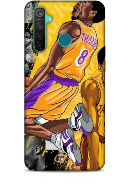 Realme 5 Pro Kılıf Basketbolcular 8 Bryant 8 Sarı Baskılı Kılıf